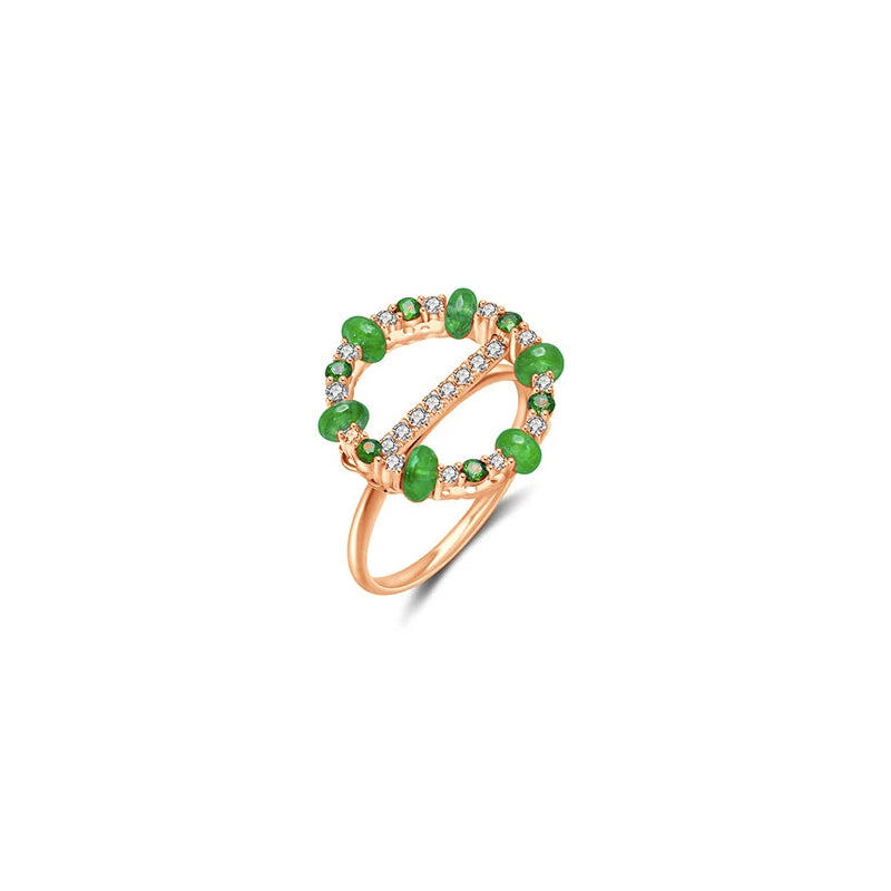 【HOLIDAY CHARM】Diamond Emerald 3-Way Necklace & Ring 18K Gold