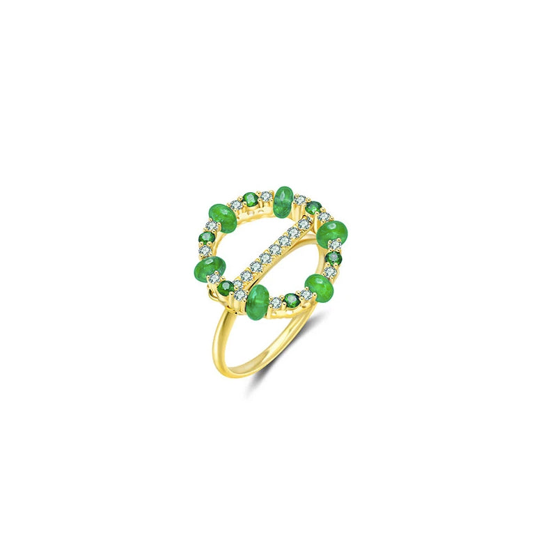 【HOLIDAY CHARM】Diamond Emerald 3-Way Necklace & Ring 18K Gold