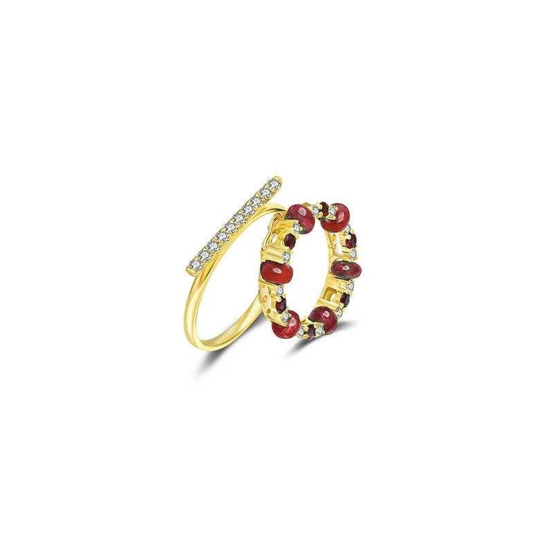 【HOLIDAY CHARM】Diamond Ruby 3-Way Necklace & Ring 18K Gold