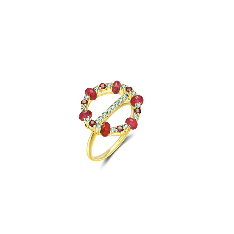 ·【HOLIDAY CHARM】Diamond Ruby 3-Way Necklace & Ring 18K Gold