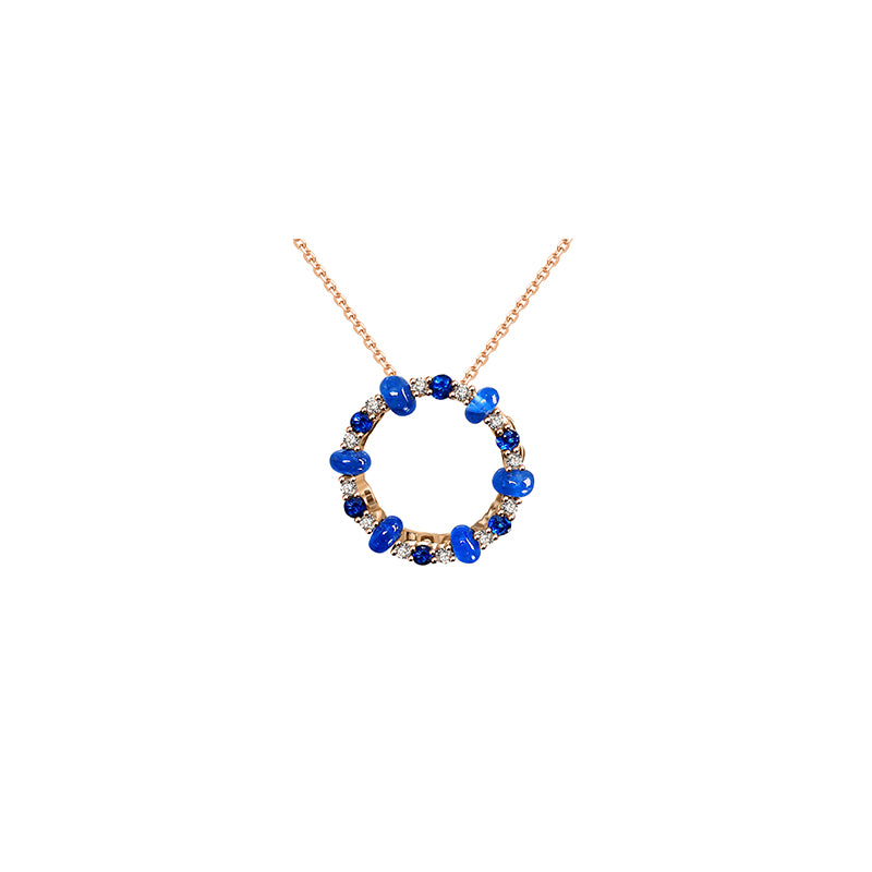 【HOLIDAY CHARM】 Diamond Sapphire 3-Way Necklace & Ring 18K Gold