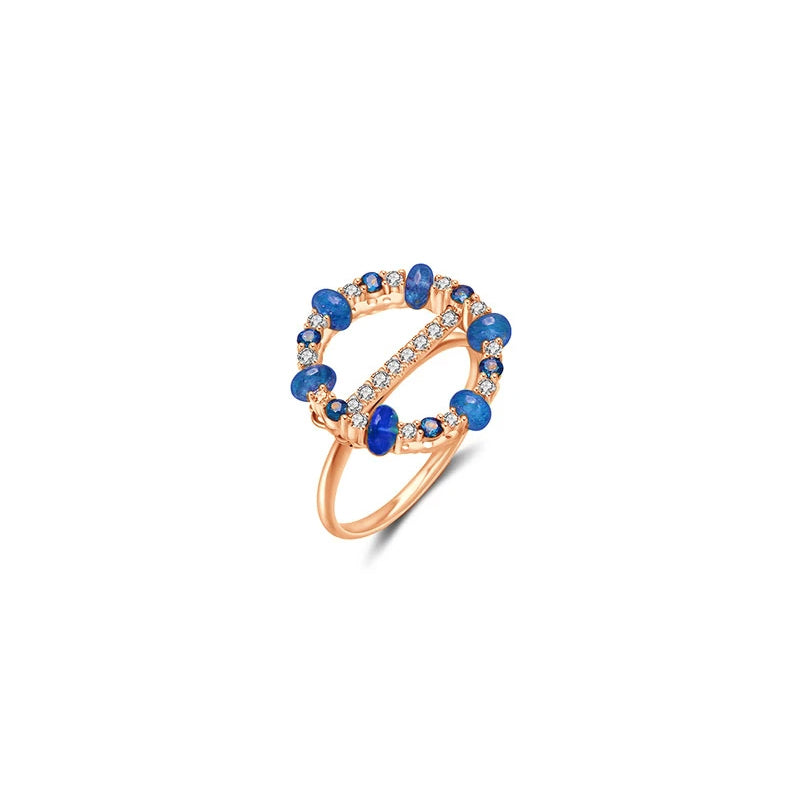 【HOLIDAY CHARM】 Diamond Sapphire 3-Way Necklace & Ring 18K Gold