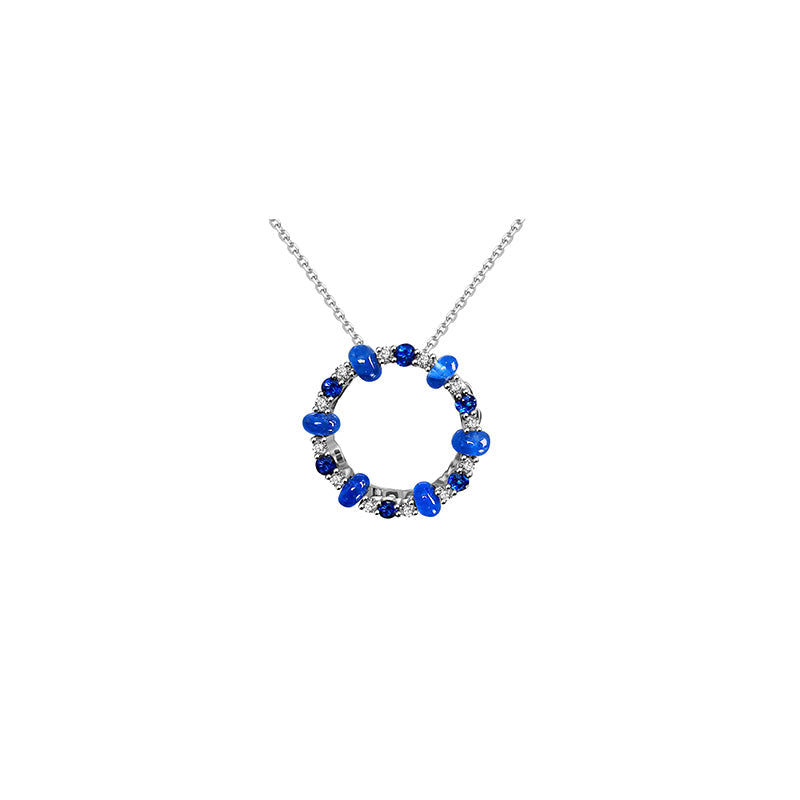 ·【HOLIDAY CHARM】 Diamond Sapphire 3-Way Necklace & Ring 18K Gold