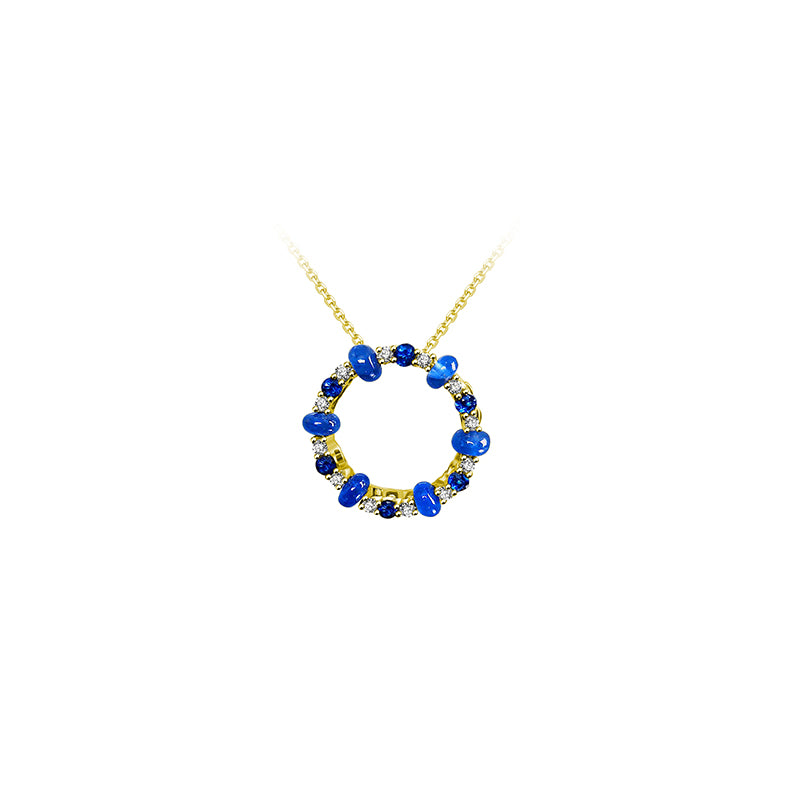 【HOLIDAY CHARM】 Diamond Sapphire 3-Way Necklace & Ring 18K Gold
