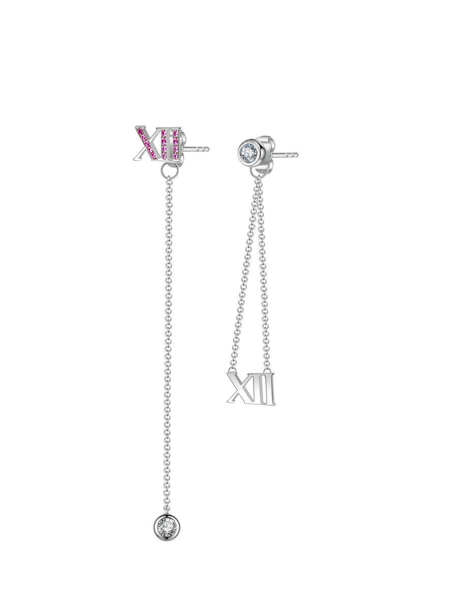 【XII】Roma 2Way Pink Sapphire Diamond Earring