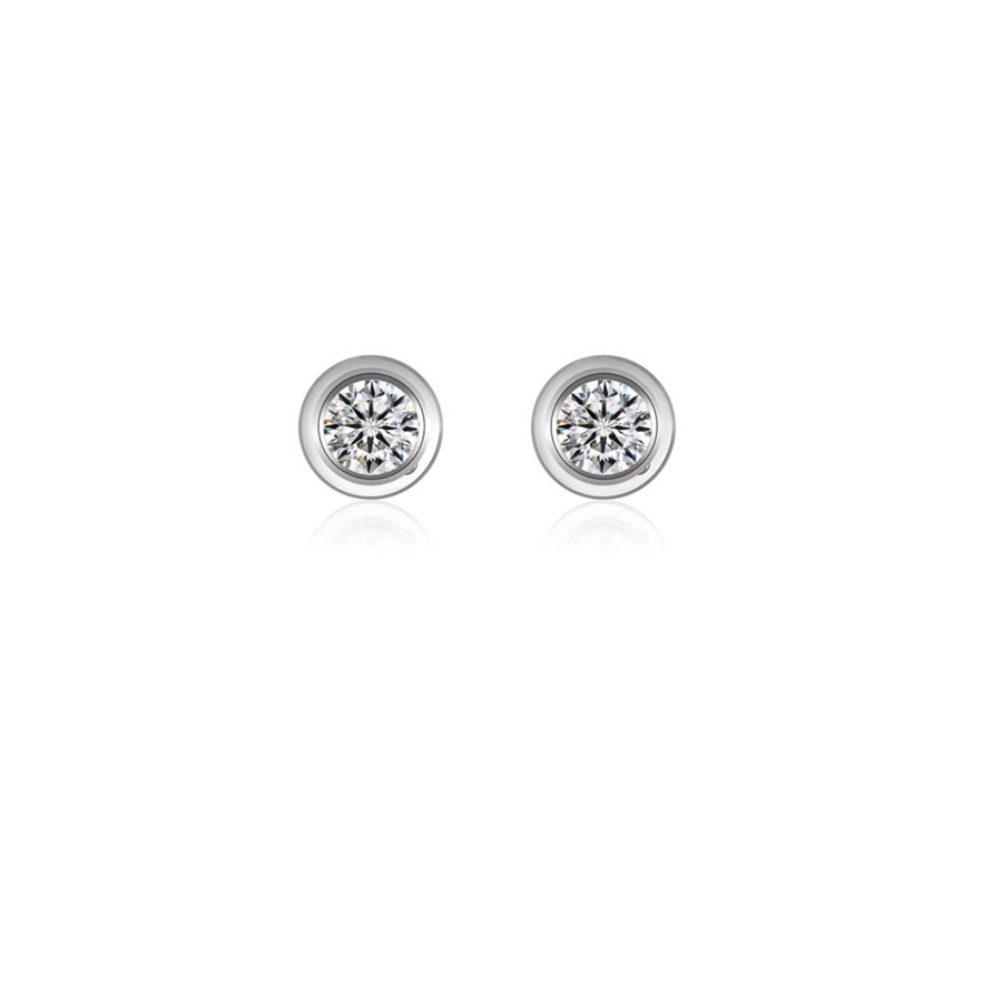 【MUST HAVE】0.2ct Bezeled Diamond Earstuds 18K Gold