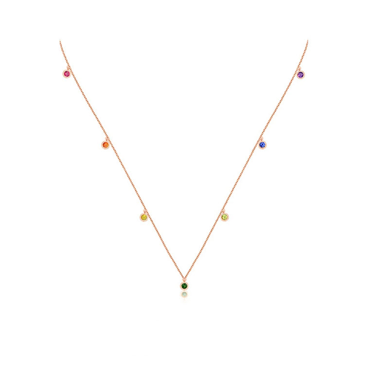 ·【Rainbow】Canelé Colour Sapphire Necklace 18K