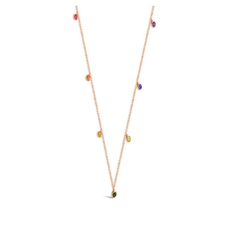 ·【Rainbow】Canelé Colour Sapphire Necklace 18K