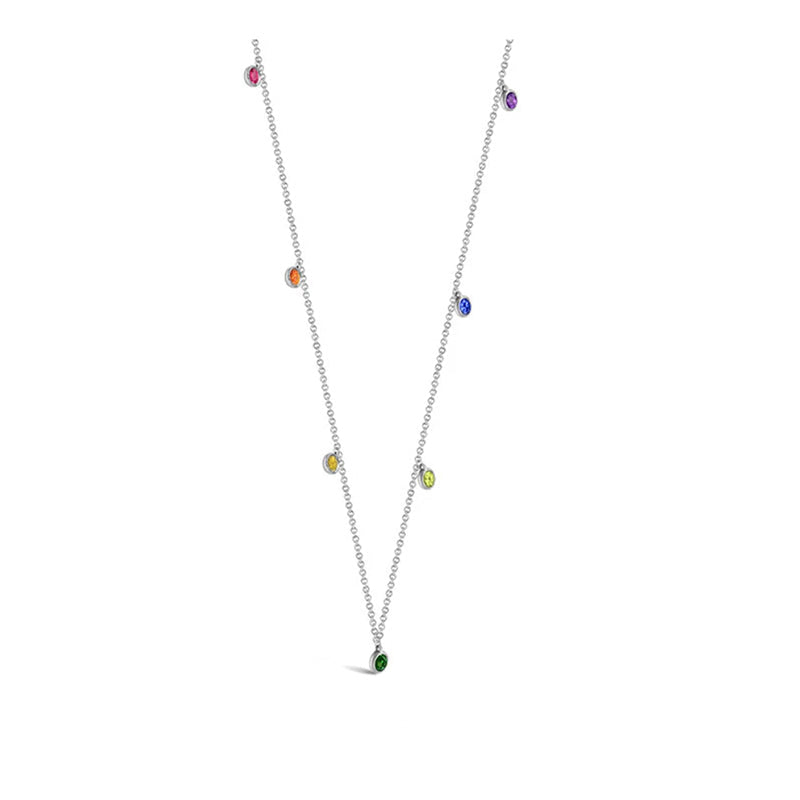 ·【Rainbow】Canelé Colour Sapphire Necklace 18K
