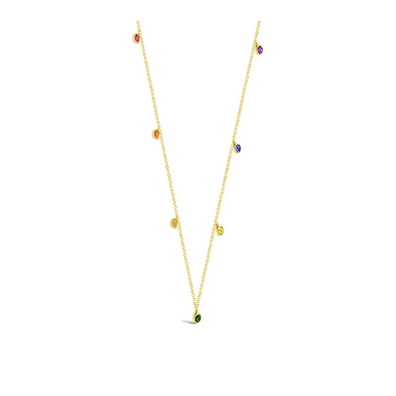 ·【Rainbow】Canelé Colour Sapphire Necklace 18K