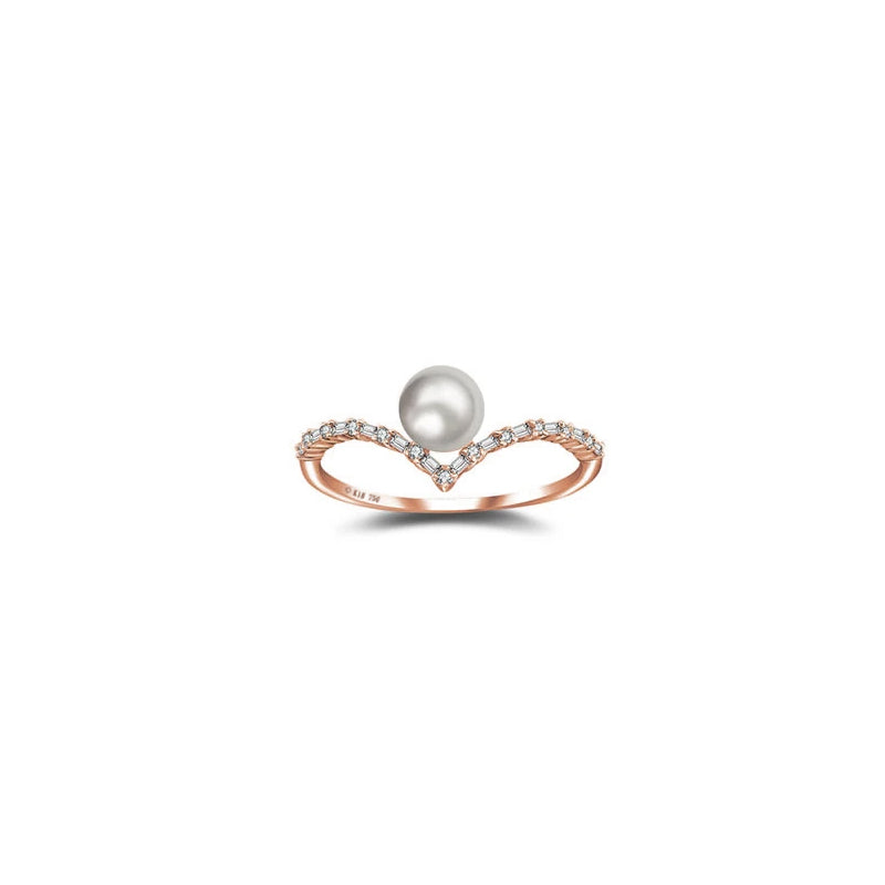 ·【BUBBLE TEA】Venus Pearl Diamond Ring 18K Gold