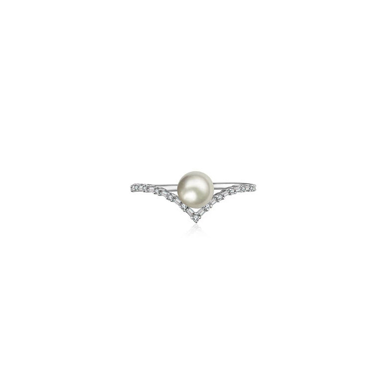 ·【BUBBLE TEA】Venus Pearl Diamond Ring 18K Gold