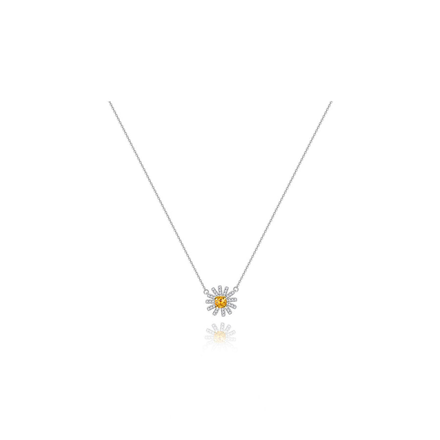 【YH GARDEN】Daisy Yellow Sapphire Diamond Necklace 18K Gold