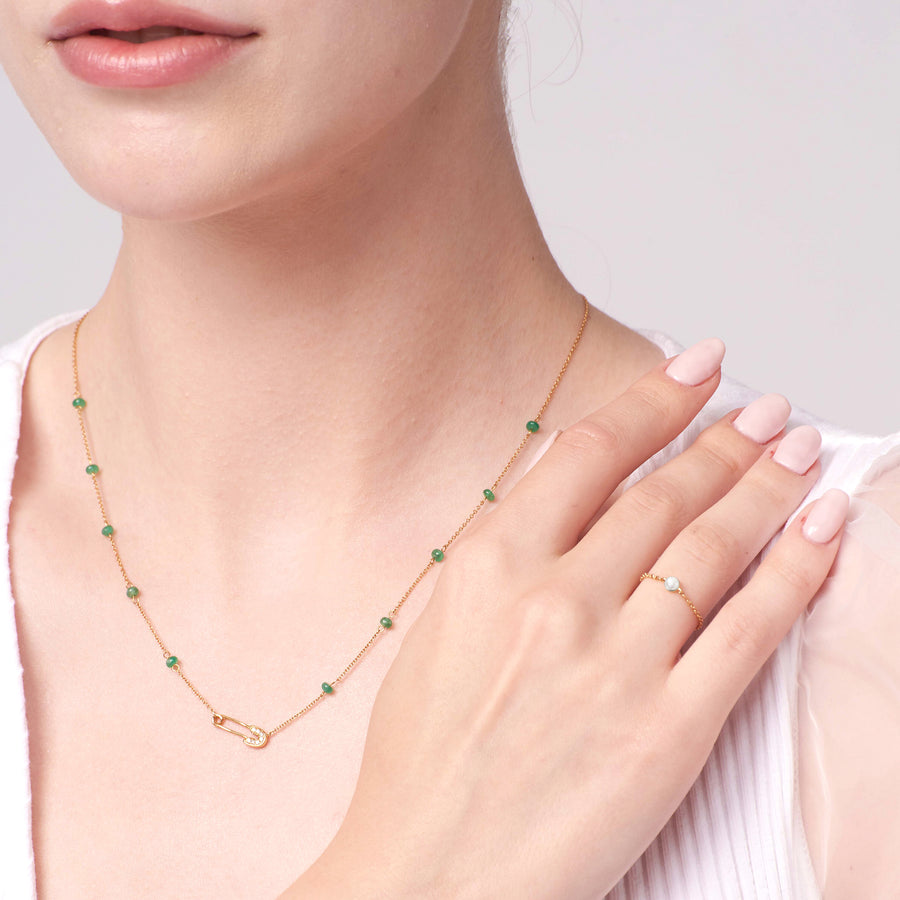 【TO ME, FROM ME】Pearl Chain Ring 18K Gold June. Birthstone